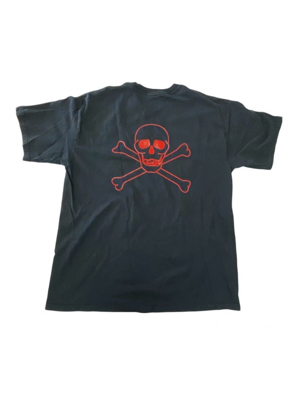 Gildan Vintage Oly’s Barber Shop L Black T Shirt Skull Crossbones Wisconsin - Picture 2 of 9